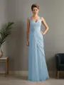 Sheath/Column Straps Statuesque Sleeveless Floor-Length Chiffon Mother of the Bride Dress With Beading