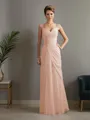 Sheath/Column Straps Statuesque Sleeveless Floor-Length Chiffon Mother of the Bride Dress With Beading