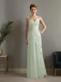 Sheath/Column Straps Statuesque Sleeveless Floor-Length Chiffon Mother of the Bride Dress With Beading
