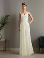 Sheath/Column Straps Statuesque Sleeveless Floor-Length Chiffon Mother of the Bride Dress With Beading