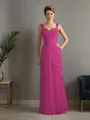 Sheath/Column Straps Statuesque Sleeveless Floor-Length Chiffon Mother of the Bride Dress With Beading