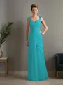 Sheath/Column Straps Statuesque Sleeveless Floor-Length Chiffon Mother of the Bride Dress With Beading