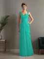 Sheath/Column Straps Statuesque Sleeveless Floor-Length Chiffon Mother of the Bride Dress With Beading