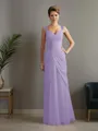 Sheath/Column Straps Statuesque Sleeveless Floor-Length Chiffon Mother of the Bride Dress With Beading