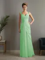 Sheath/Column Straps Statuesque Sleeveless Floor-Length Chiffon Mother of the Bride Dress With Beading