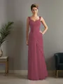 Sheath/Column Straps Statuesque Sleeveless Floor-Length Chiffon Mother of the Bride Dress With Beading