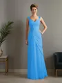 Sheath/Column Straps Statuesque Sleeveless Floor-Length Chiffon Mother of the Bride Dress With Beading