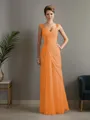 Sheath/Column Straps Statuesque Sleeveless Floor-Length Chiffon Mother of the Bride Dress With Beading