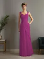 Sheath/Column Straps Statuesque Sleeveless Floor-Length Chiffon Mother of the Bride Dress With Beading
