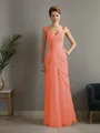 Sheath/Column Straps Statuesque Sleeveless Floor-Length Chiffon Mother of the Bride Dress With Beading