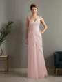 Sheath/Column Straps Statuesque Sleeveless Floor-Length Chiffon Mother of the Bride Dress With Beading