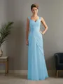 Sheath/Column Straps Statuesque Sleeveless Floor-Length Chiffon Mother of the Bride Dress With Beading