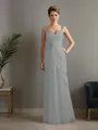 Sheath/Column Straps Statuesque Sleeveless Floor-Length Chiffon Mother of the Bride Dress With Beading