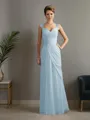 Sheath/Column Straps Statuesque Sleeveless Floor-Length Chiffon Mother of the Bride Dress With Beading