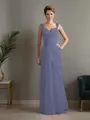 Sheath/Column Straps Statuesque Sleeveless Floor-Length Chiffon Mother of the Bride Dress With Beading