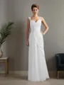 Sheath/Column Straps Statuesque Sleeveless Floor-Length Chiffon Mother of the Bride Dress With Beading