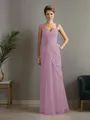 Sheath/Column Straps Statuesque Sleeveless Floor-Length Chiffon Mother of the Bride Dress With Beading