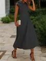 A-line Jewel Sleeveless Tea-Length Endearing Stretch Crepe Mother of the Bride Dress