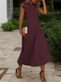 A-line Jewel Sleeveless Tea-Length Endearing Stretch Crepe Mother of the Bride Dress