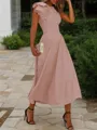 A-line Jewel Sleeveless Tea-Length Endearing Stretch Crepe Mother of the Bride Dress