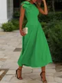 A-line Jewel Sleeveless Tea-Length Endearing Stretch Crepe Mother of the Bride Dress
