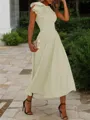 A-line Jewel Sleeveless Tea-Length Endearing Stretch Crepe Mother of the Bride Dress