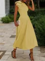 A-line Jewel Sleeveless Tea-Length Endearing Stretch Crepe Mother of the Bride Dress