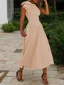A-line Jewel Sleeveless Tea-Length Endearing Stretch Crepe Mother of the Bride Dress