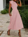 A-line Jewel Sleeveless Tea-Length Endearing Stretch Crepe Mother of the Bride Dress