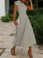 A-line Jewel Sleeveless Tea-Length Endearing Stretch Crepe Mother of the Bride Dress
