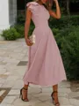 A-line Jewel Sleeveless Tea-Length Endearing Stretch Crepe Mother of the Bride Dress