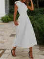 A-line Jewel Sleeveless Tea-Length Endearing Stretch Crepe Mother of the Bride Dress