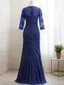 Trumpet/Mermaid Sweetheart 3/4 Sleeves Floor-Length Stunning Chiffon Mother of the Bride Dress