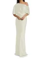 Sheath/Column One-Shoulder Resplendent 1/2 Sleeves Floor-Length Silk like Satin Mother of the Bride Dress