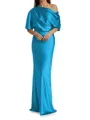 Sheath/Column One-Shoulder Resplendent 1/2 Sleeves Floor-Length Silk like Satin Mother of the Bride Dress