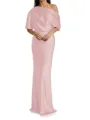 Sheath/Column One-Shoulder Resplendent 1/2 Sleeves Floor-Length Silk like Satin Mother of the Bride Dress