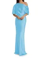 Sheath/Column One-Shoulder Resplendent 1/2 Sleeves Floor-Length Silk like Satin Mother of the Bride Dress