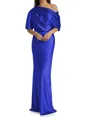 Sheath/Column One-Shoulder Resplendent 1/2 Sleeves Floor-Length Silk like Satin Mother of the Bride Dress
