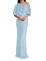 Sheath/Column One-Shoulder Resplendent 1/2 Sleeves Floor-Length Silk like Satin Mother of the Bride Dress