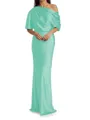 Sheath/Column One-Shoulder Resplendent 1/2 Sleeves Floor-Length Silk like Satin Mother of the Bride Dress