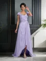 A-line Straps Sleeveless Asymmetrical Chiffon Endearing Mother of the Bride Dress With Beading