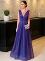 Stylish A-line V-Neck Sleeveless Floor-Length 30D Chiffon Mother of the Bride Dress