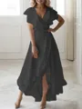 A-line V-Neck Sleeveless Asymmetrical Flattering Chiffon Mother of the Bride Dress
