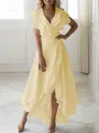 A-line V-Neck Sleeveless Asymmetrical Flattering Chiffon Mother of the Bride Dress