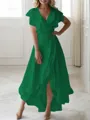 A-line V-Neck Sleeveless Asymmetrical Flattering Chiffon Mother of the Bride Dress