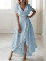 A-line V-Neck Sleeveless Asymmetrical Flattering Chiffon Mother of the Bride Dress