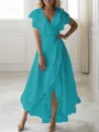 A-line V-Neck Sleeveless Asymmetrical Flattering Chiffon Mother of the Bride Dress