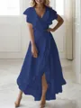 A-line V-Neck Sleeveless Asymmetrical Flattering Chiffon Mother of the Bride Dress