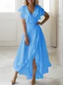 A-line V-Neck Sleeveless Asymmetrical Flattering Chiffon Mother of the Bride Dress