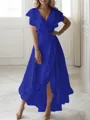 A-line V-Neck Sleeveless Asymmetrical Flattering Chiffon Mother of the Bride Dress
